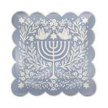 Floral Menorah 10in Plates 8ct