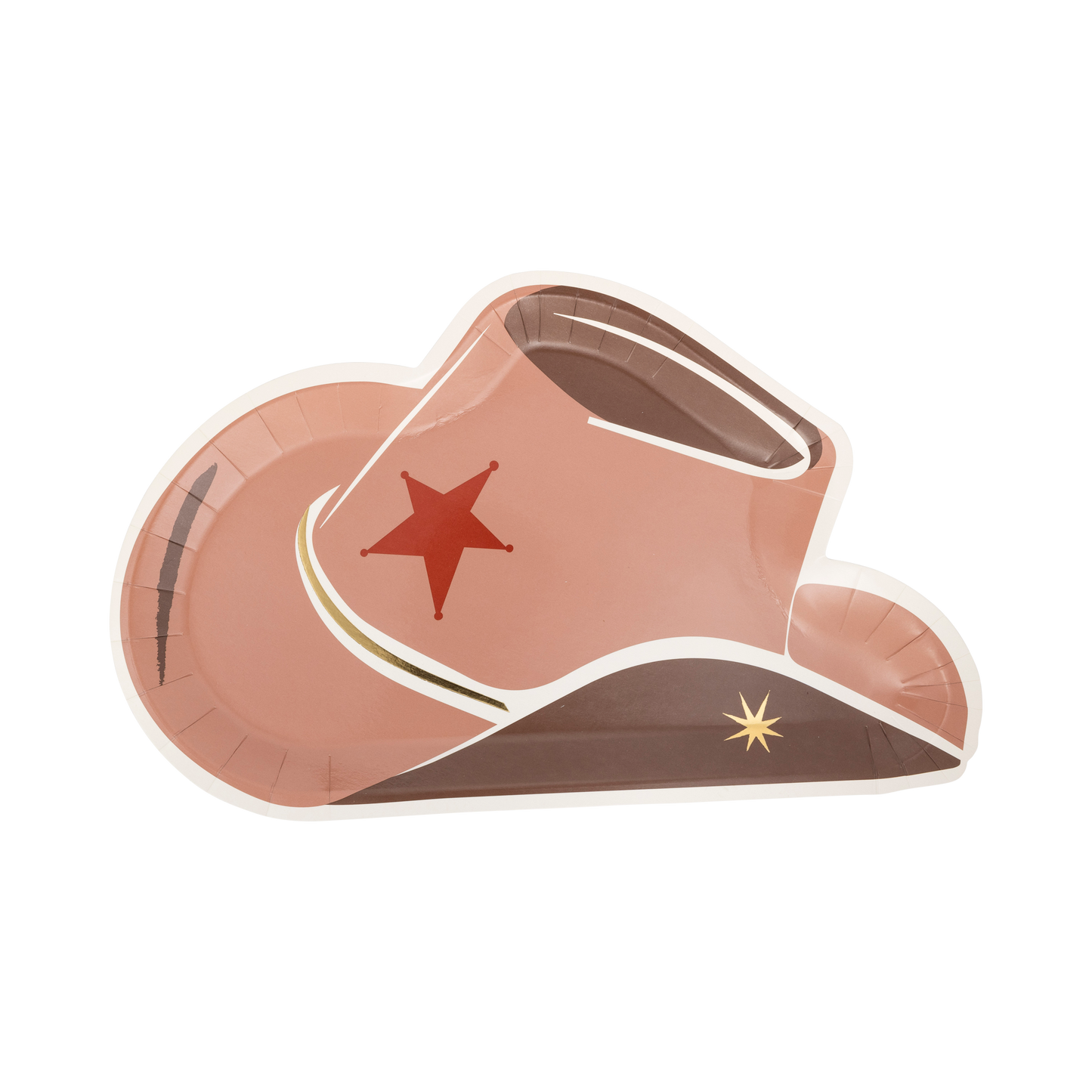 Cowboy Tan Hat Shaped Plates 8ct
