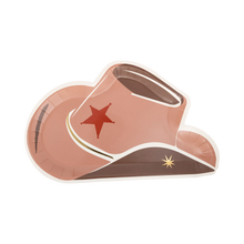 Cowboy Tan Hat Shaped Plates 8ct