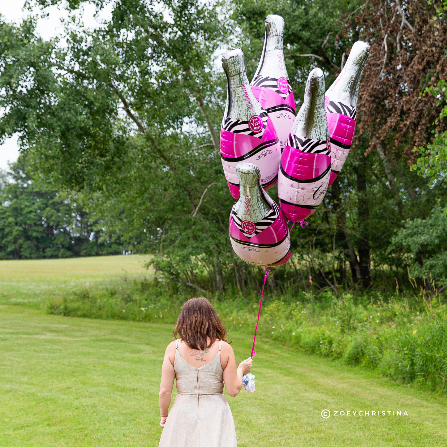 Pink Wine Bottle foil Balloon
