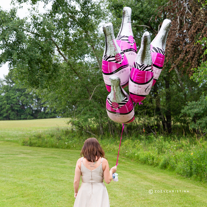 Pink Wine Bottle foil Balloon