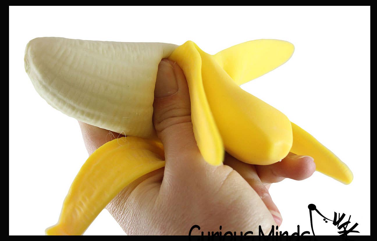 1 Realistic Stretchy Banana - Sensory, Stress, Squeeze Fidge