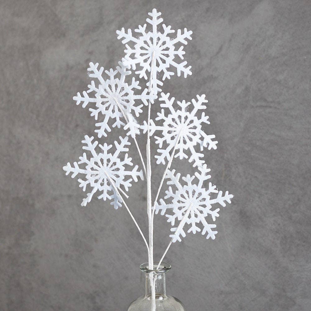 34" Winter Snowflake Stems (Pack of 12)
