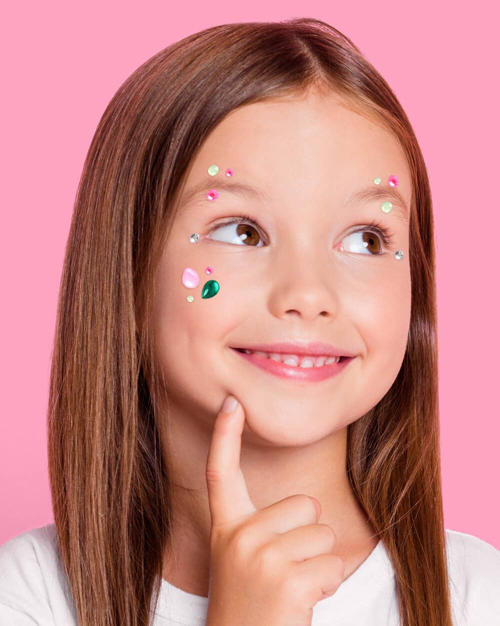 Wicked Pink Green Face Gem Set - 112 pcs