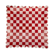 Pink and Red Checked Paper Plates 8ct