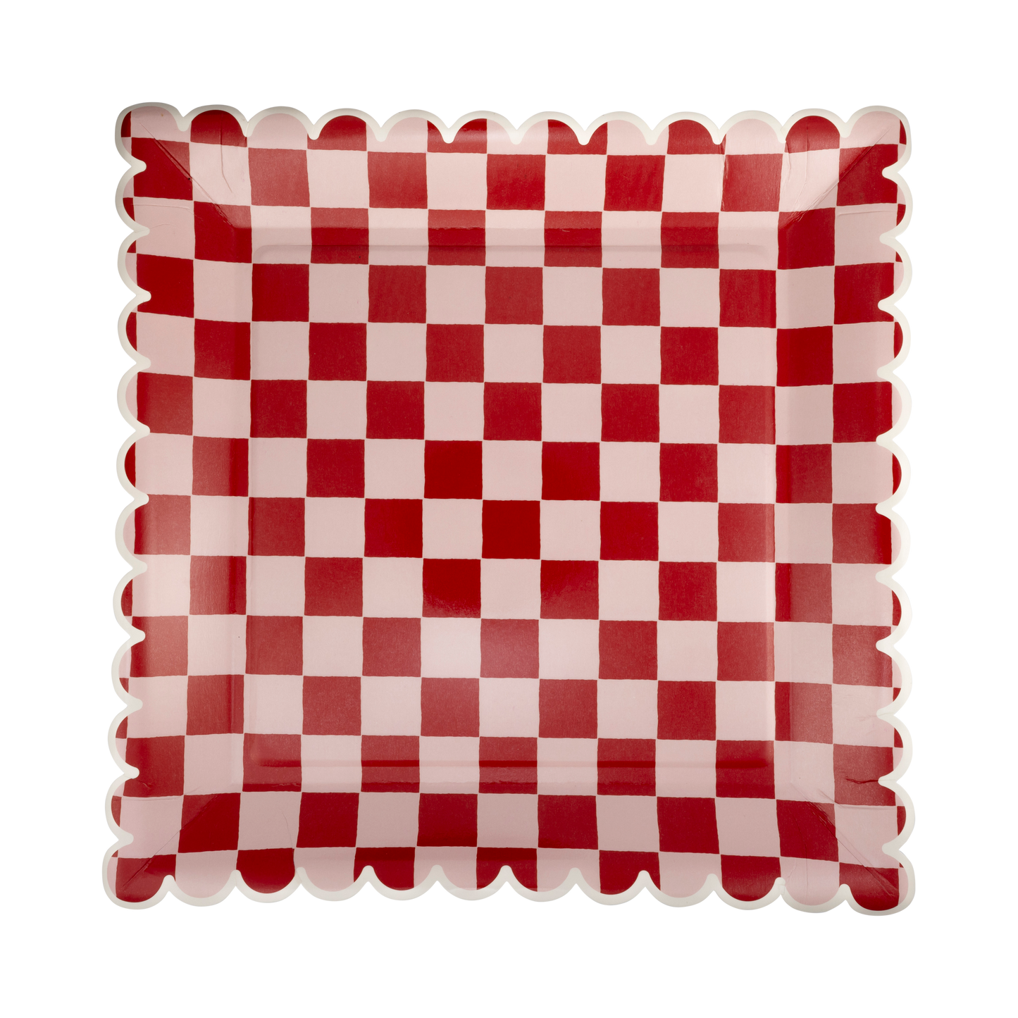 Pink and Red Checked Paper Plates 8ct