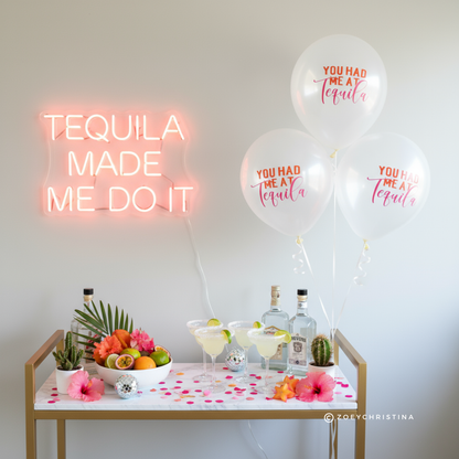 You Had Me at Tequila Clear Latex Balloons – [25 Pack]