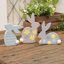 3/Set - Wooden Deco Pattern Bunny Sitters