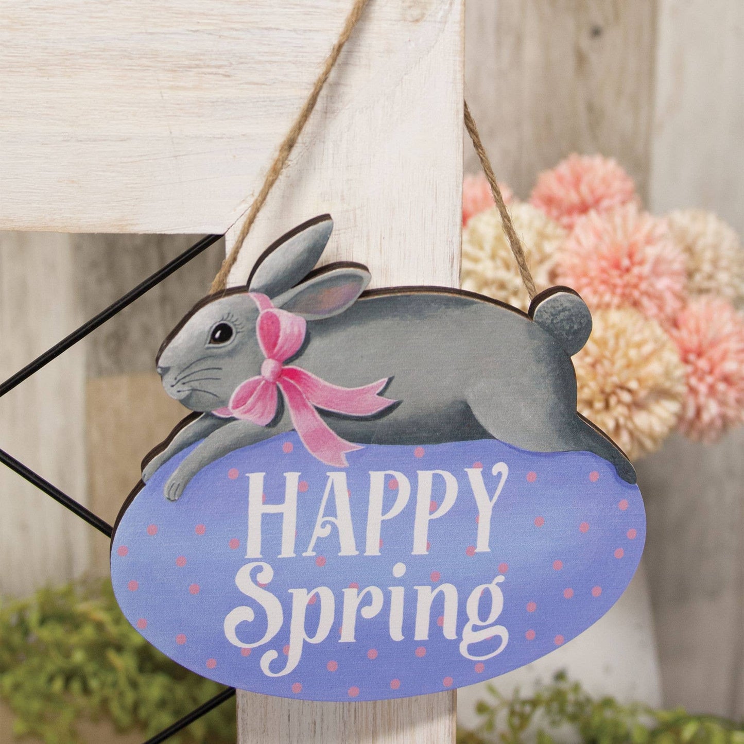 Happy Spring Bunny on Egg Hanger