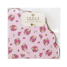 Scalloped Pink Floral Napkins | 20 Pack| Tea Party |