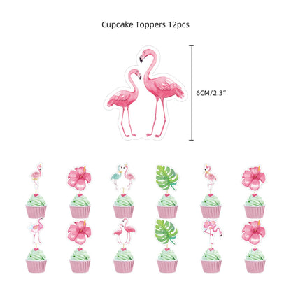 Flamingo Tropical Cupcake Toppers (12-Pack)