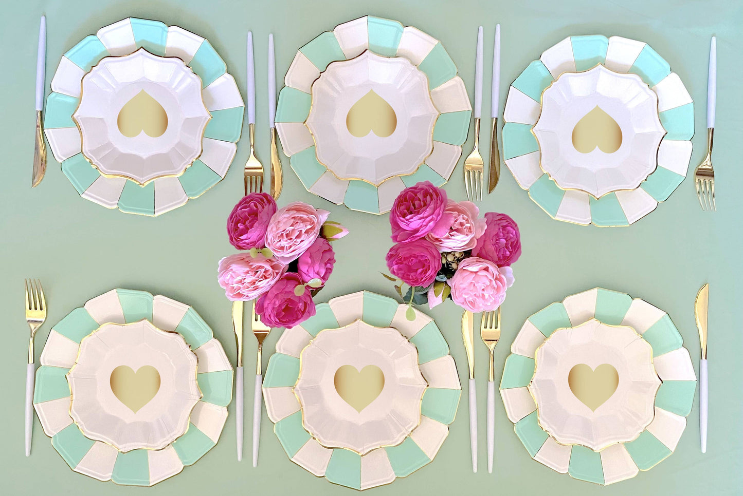 8 Love Dessert Plates White