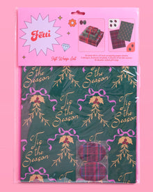 Tis the Season Wrapping Paper  12 sheets + 16 tags Christmas