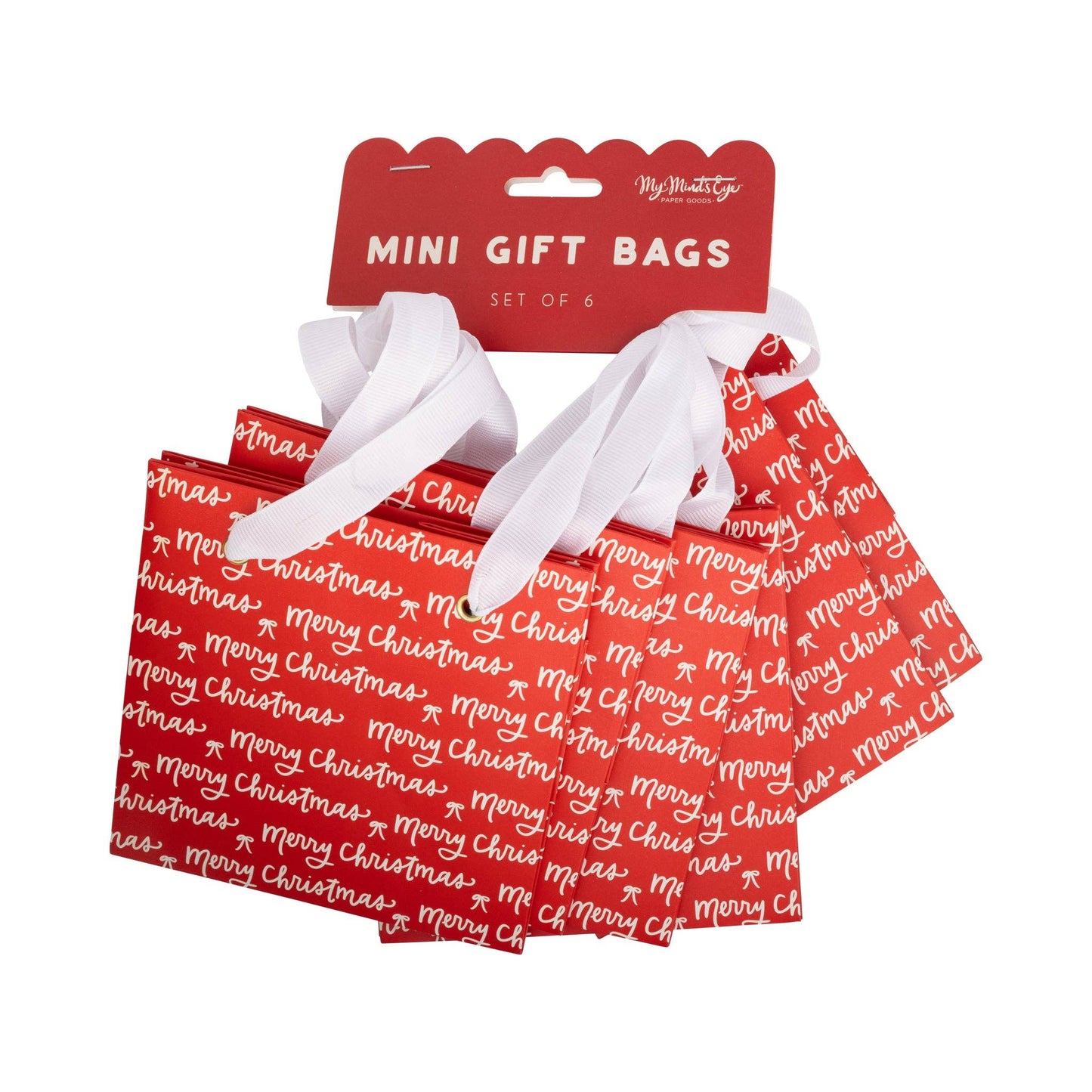Merry Christmas Gift Bag Set 6ct