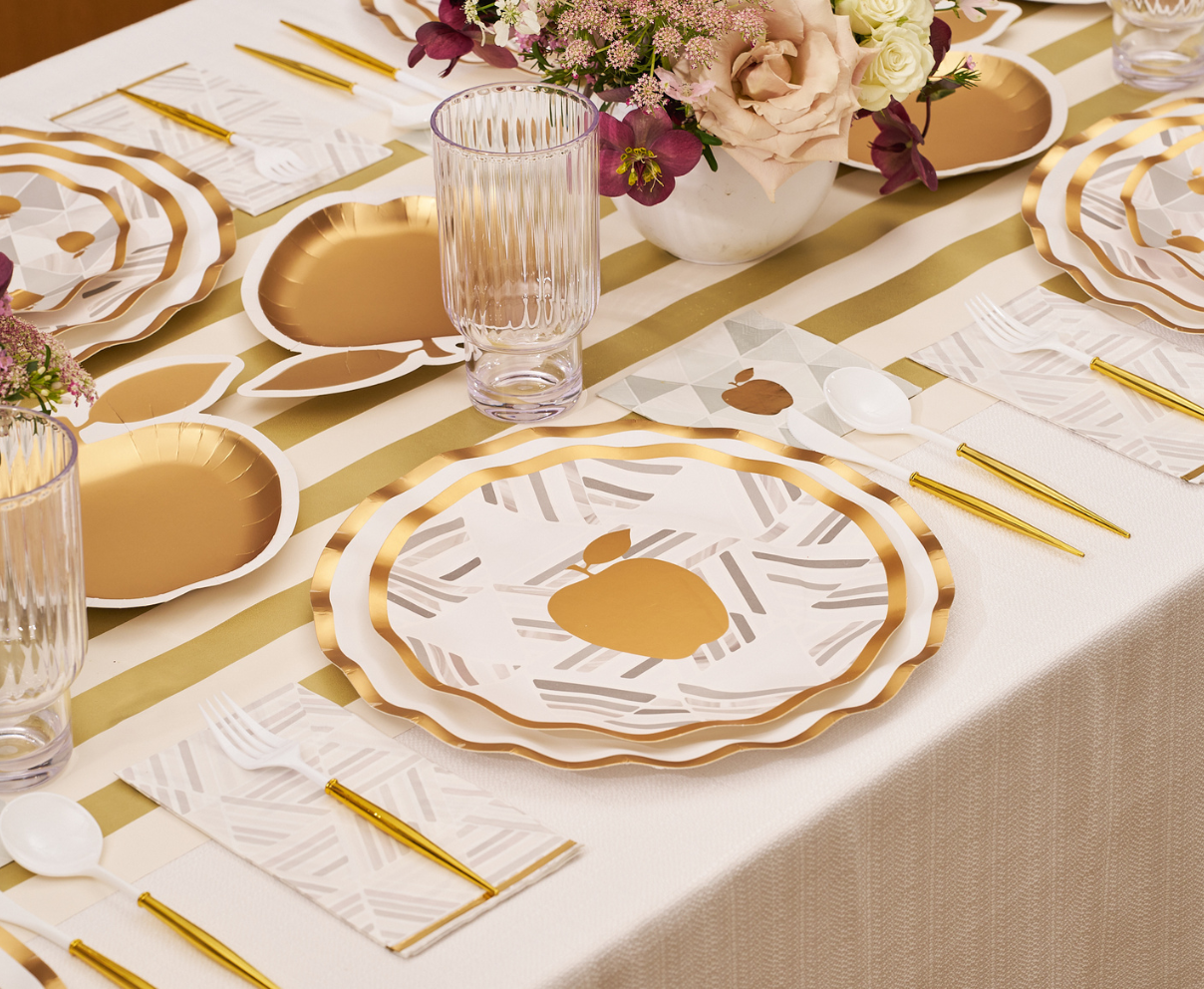 Golden Apple Die Cut Salad Plates/8pk