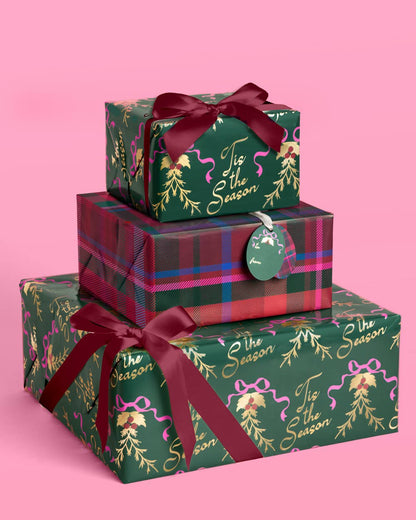 Tis the Season Wrapping Paper  12 sheets + 16 tags Christmas
