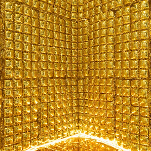 Squared Foil Balloon Curtain, Gold 22" x 43"