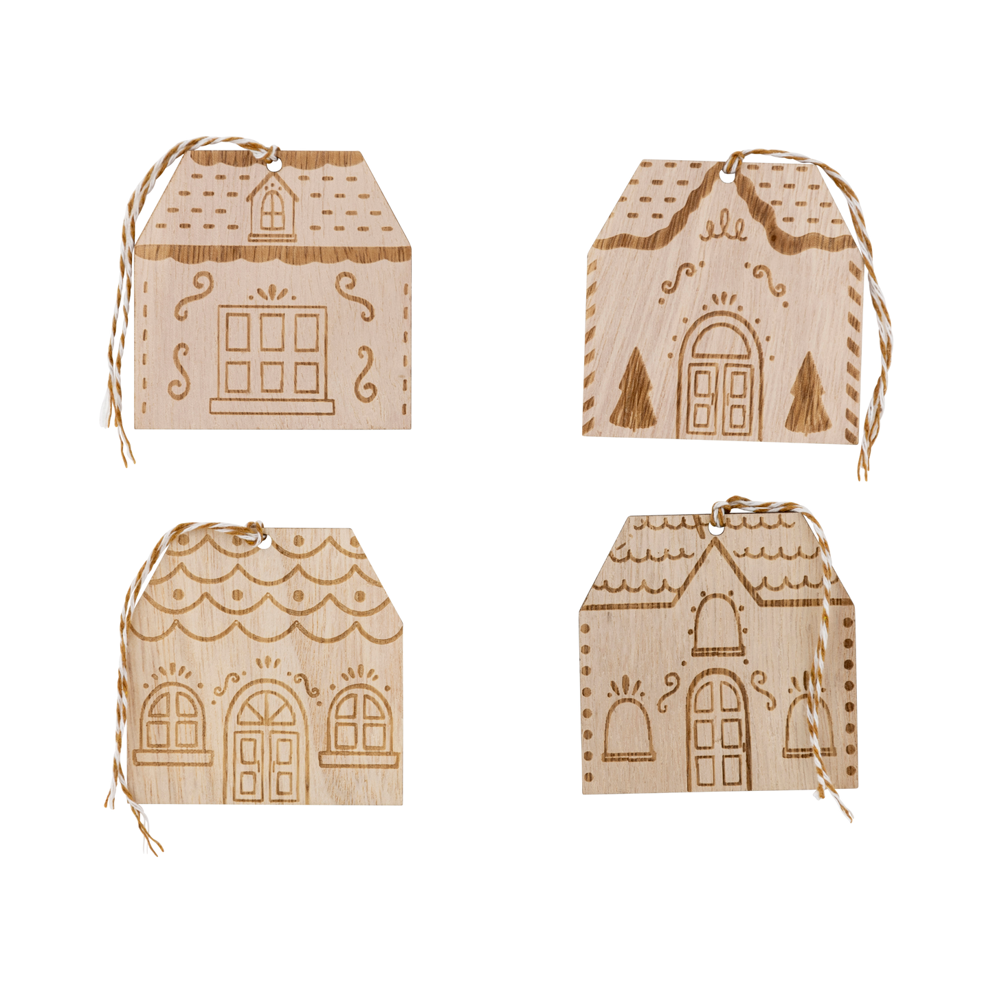 Gingerbread House Wood Tags 8ct
