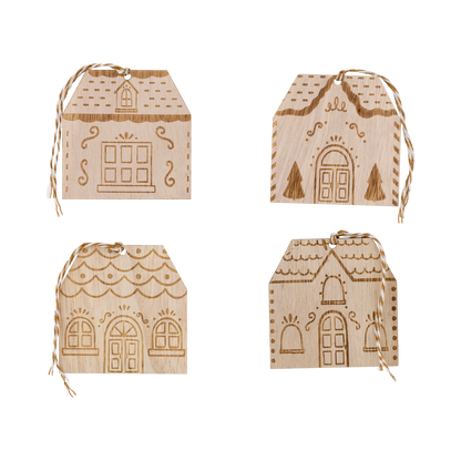 Gingerbread House Wood Tags 8ct