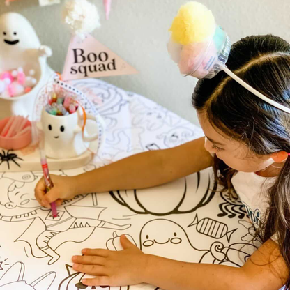 Halloween Coloring Tablecloth | Kids Halloween Party Decor