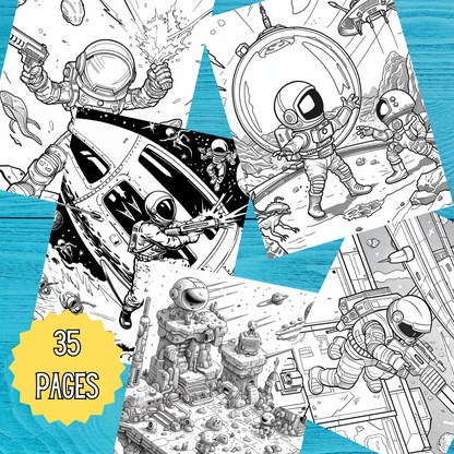 Spaceman Versus Aliens Coloring Book