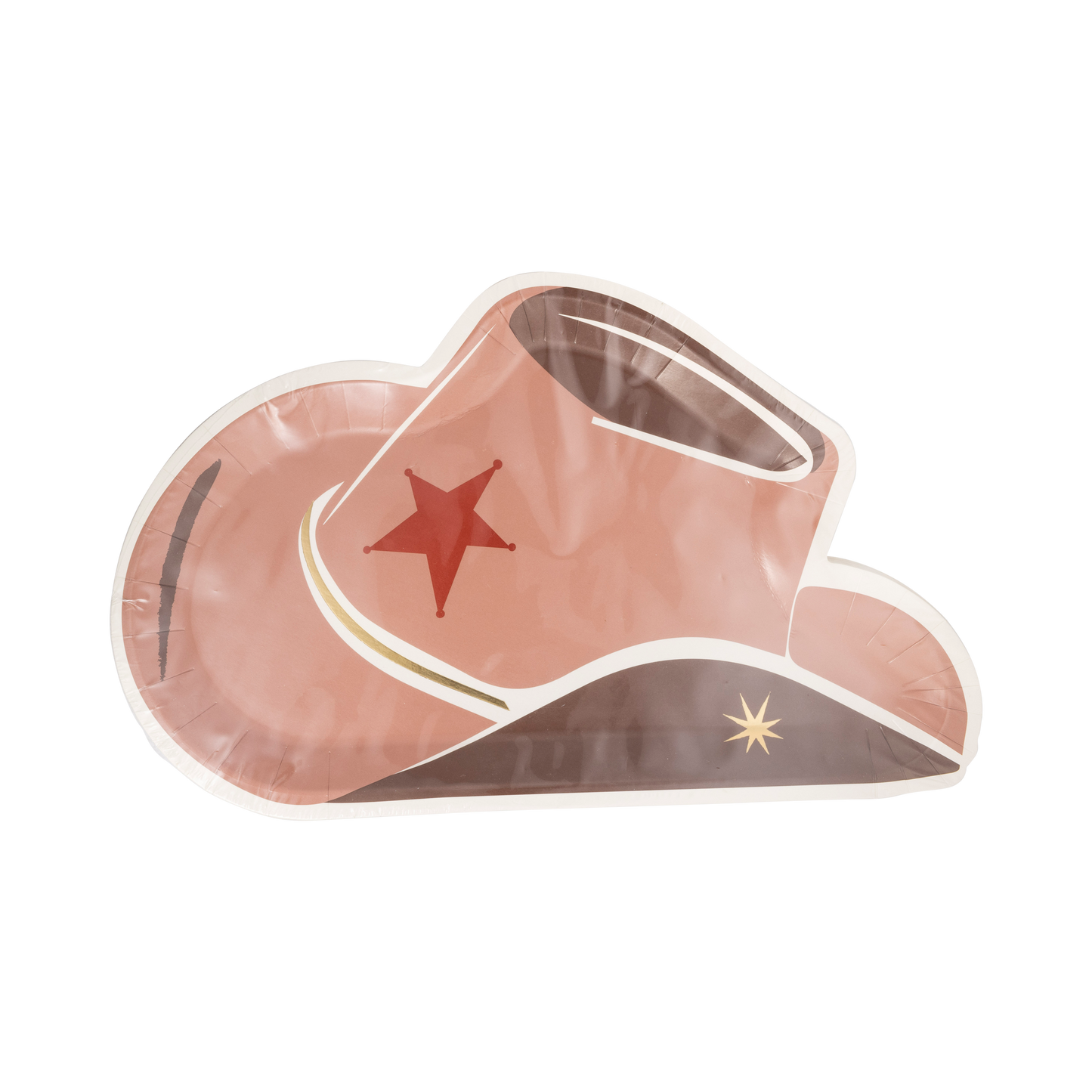 Cowboy Tan Hat Shaped Plates 8ct