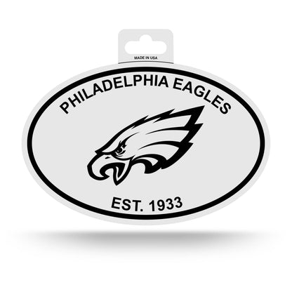 NFL  Philadelphia Eagles  Black and White Oval Sticker