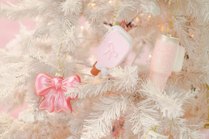 Pink Glittered Trendy Tumbler Christmas Ornament - Pink Cup