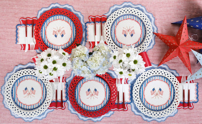 White Basketweave Dinner Paper Plates