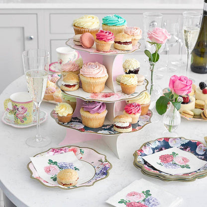 Mixed Floral Paper Plates - 12 Pack | Tea Party |