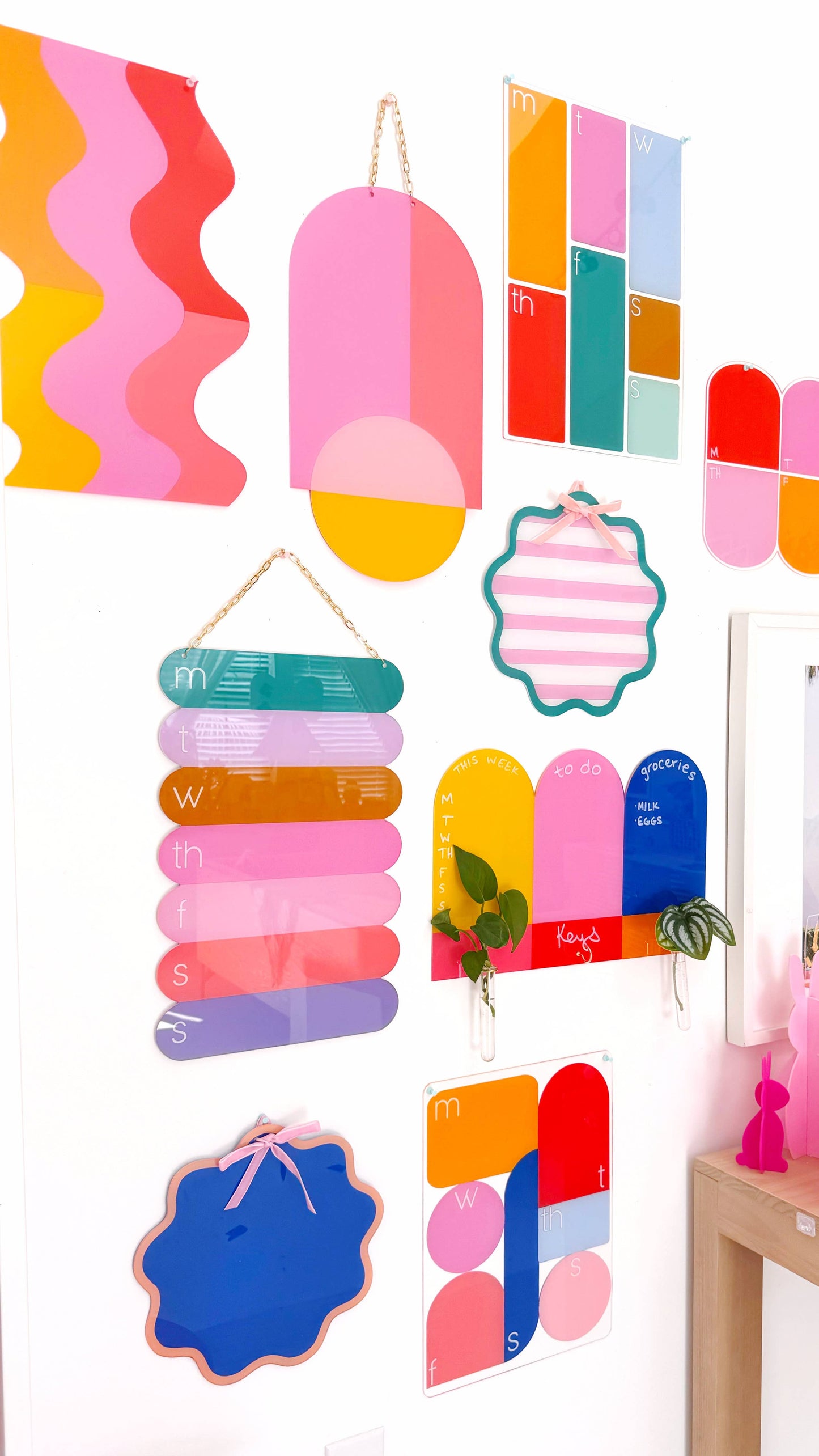 Banded Stripe Weekly dry erase calendar