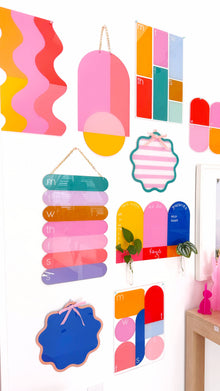 Banded Stripe Weekly dry erase calendar