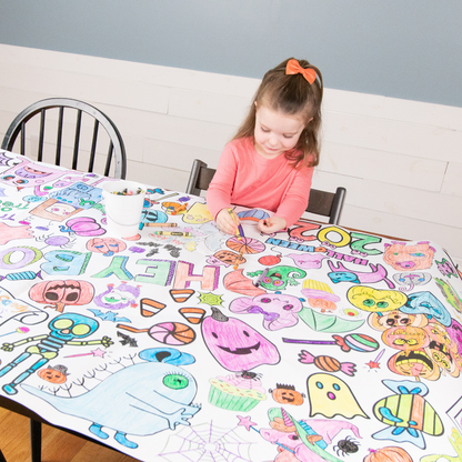 Halloween Coloring Tablecloth | Kids Halloween Party Decor