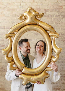 Golden Selfie Frame Foil Balloon 38in