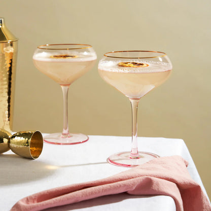 Rose Crystal Coupe Glasses 2ct