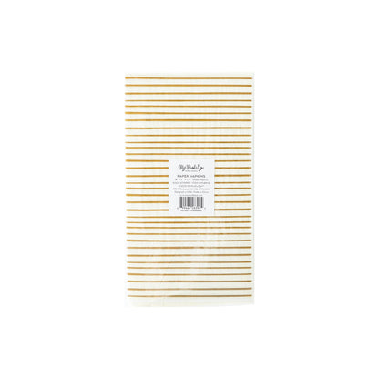 Gold Stripe Dinner Napkins 18ct