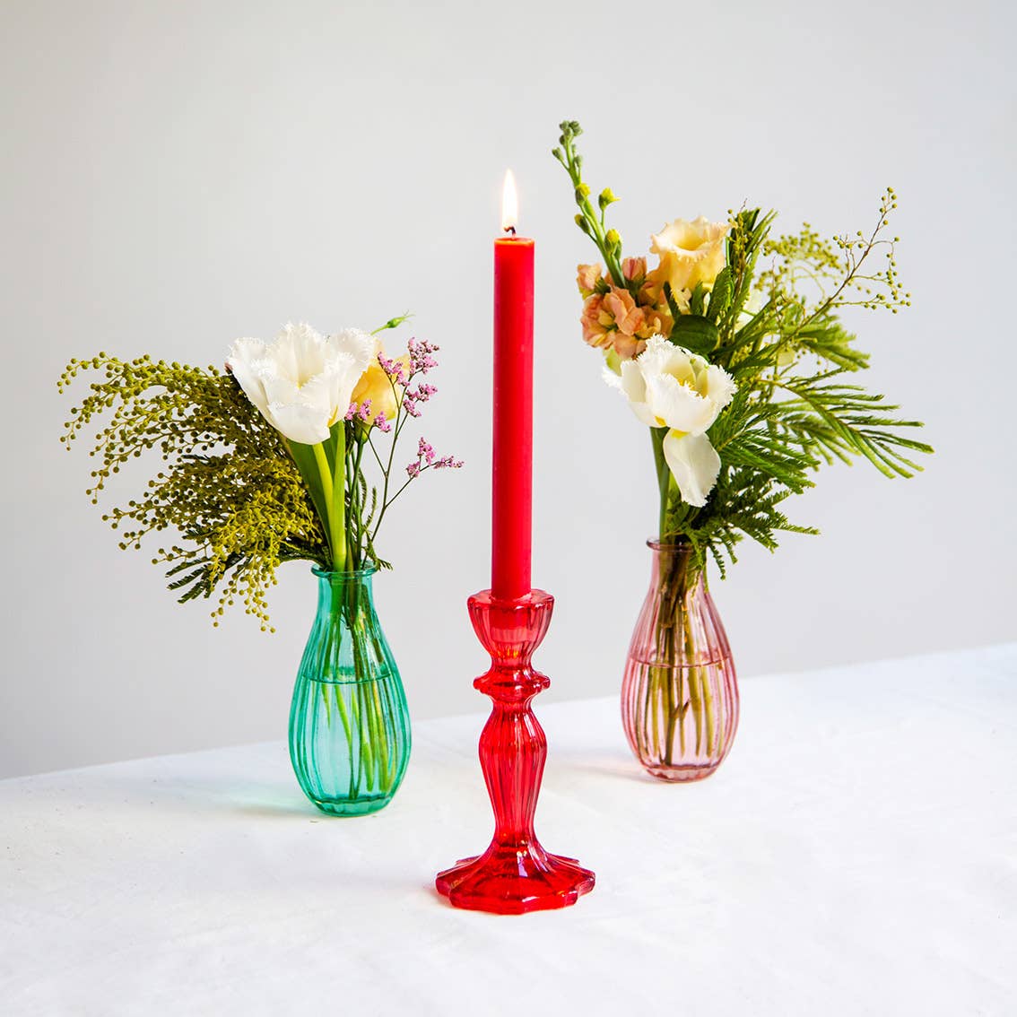 Red & Green Taper Candles - 1 Assorted Candle