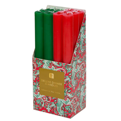 Red & Green Taper Candles - 1 Assorted Candle