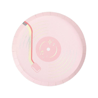Pop Star Dance Party Vinyl Record Dessert Plates 8ct