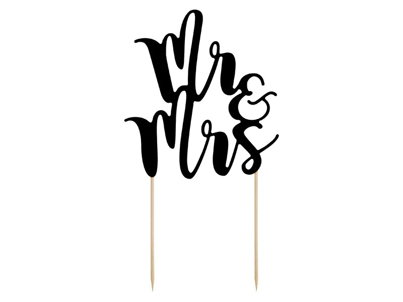 Mr & Mrs Cake Topper Black