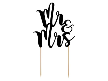 Mr & Mrs Cake Topper Black