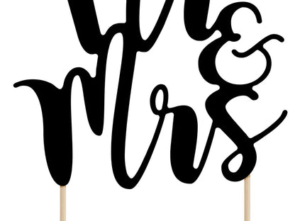 Mr & Mrs Cake Topper Black