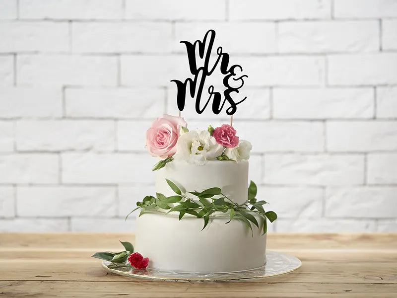 Mr & Mrs Cake Topper Black