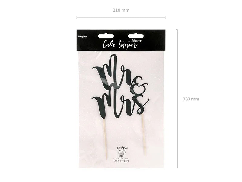 Mr & Mrs Cake Topper Black