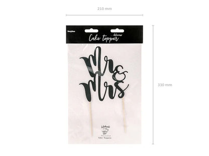 Mr & Mrs Cake Topper Black