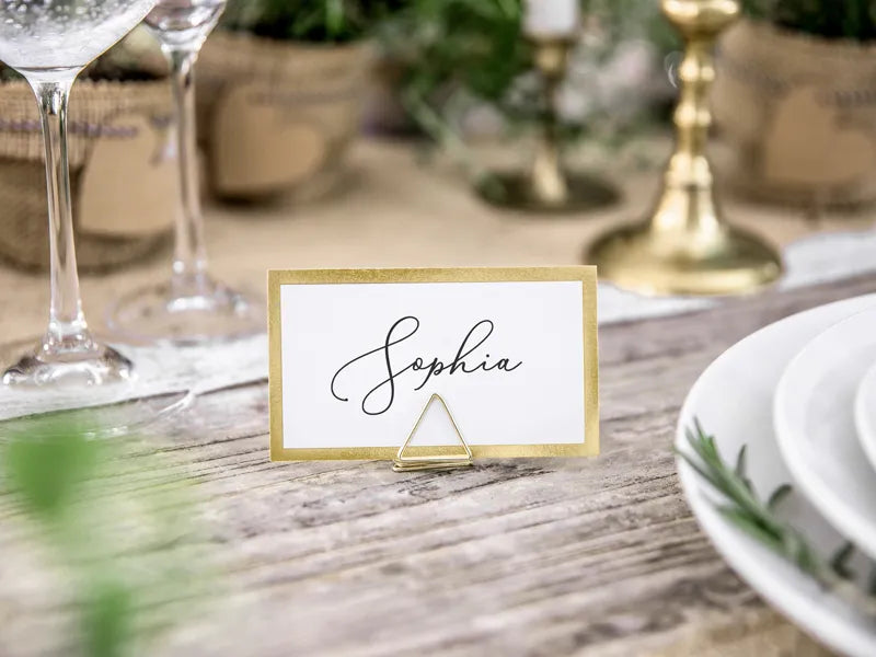 Place Card Holders Triangle Gold 10ct