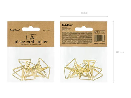 Place Card Holders Triangle Gold 10ct