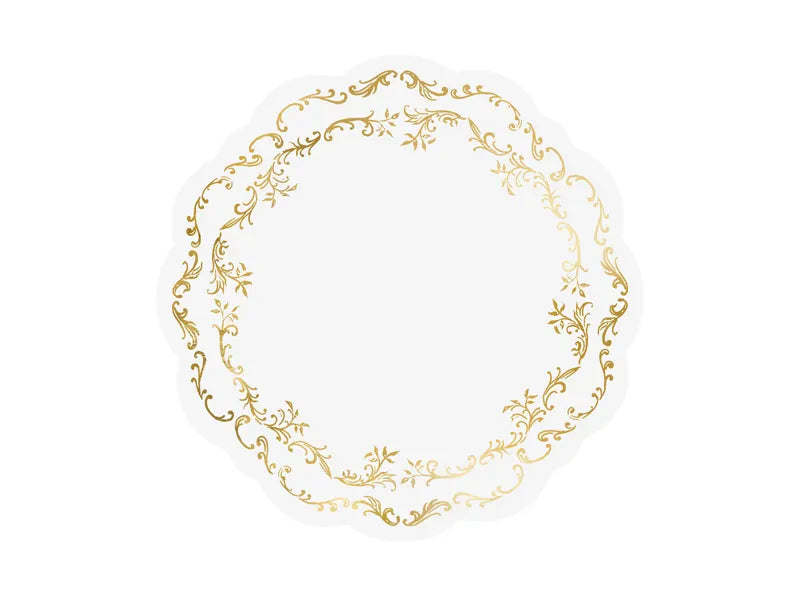 Disposable Placemats White & Gold 6ct