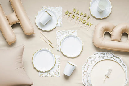 Disposable Placemats White & Gold 6ct