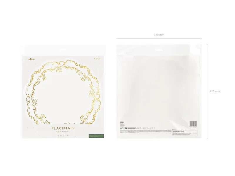 Disposable Placemats White & Gold 6ct